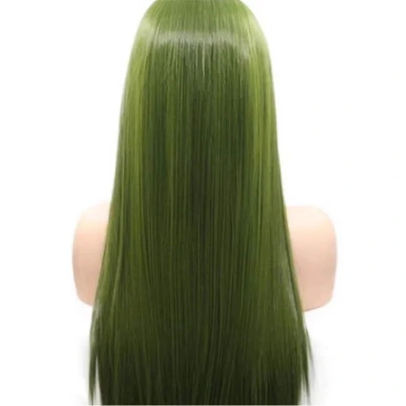 Sheer 22” Dark Green Silky Straight LaceFront Wig